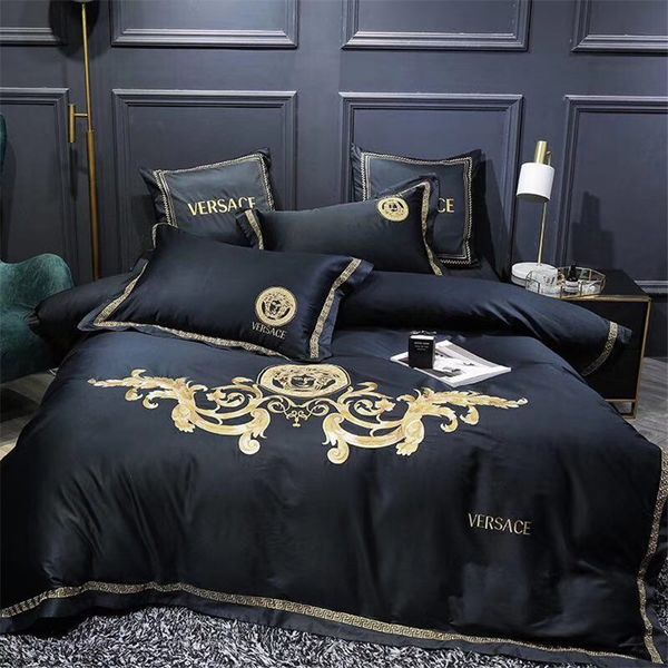 

Медуза вышивка 4шт постельные принадлежности дизайн бренда новый стиль Золотая н