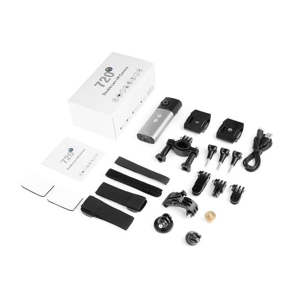 

vr camera 360 degree panoramic view wifi dual 210 degree lenses spherical video image real time seamless recorder 30fps 8mp