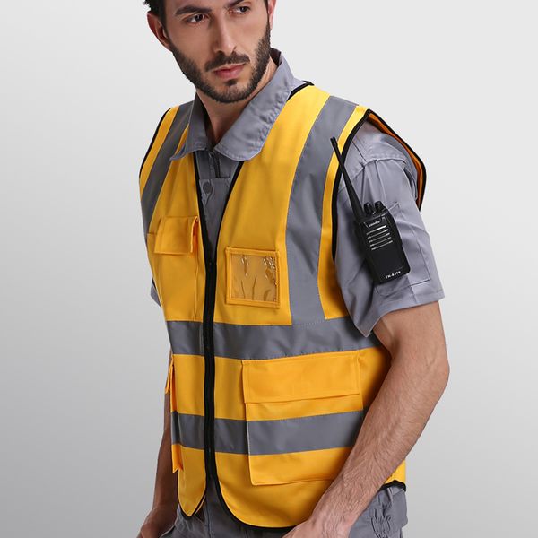 

2020 Summer New Male Vest Tops Hi-Vis Visibility Safety Work Bomber Reflective Vest Two Tone Reflective Top Hot