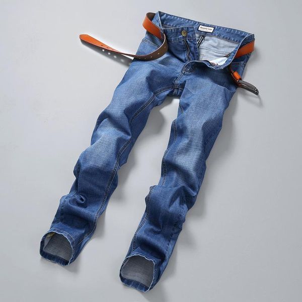 

men's designer jeans simple pants trendy brand blue thickening stretch hip hop street casual fashion wide pants