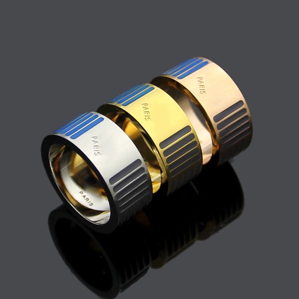 

2019 new delicate striped vintage rings for women 316l titanium steel mens love rings size for women and men brand jewelry rings, Silver