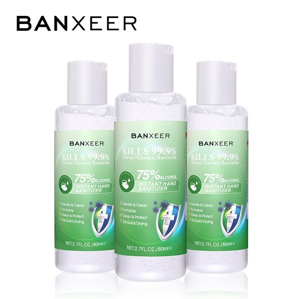 

banxeer 80ml hand sanitizer gel antibacterial disposable hands sanitizer travel portable quick-dry 75%alcohol disinfection gel