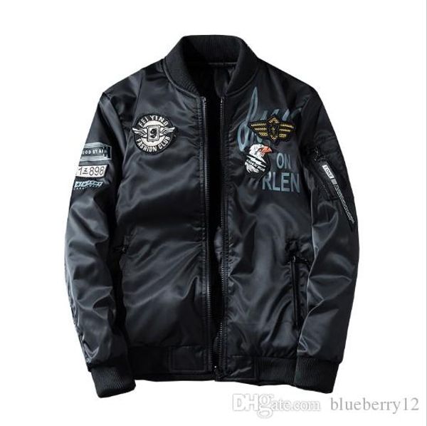 

mens designer jackets double-sided wear 2019 autumn new casual thick flight male clothing 3 colors plus size asian m-4xl, Black;brown