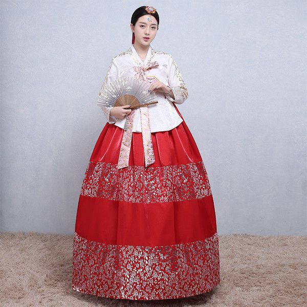 

hanbok dress traditional korean ceremony costume dangui korean royal costume hanbok, Red