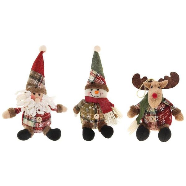 

british lovely christmas plaid doll hang pendant xmas tree ornament decor