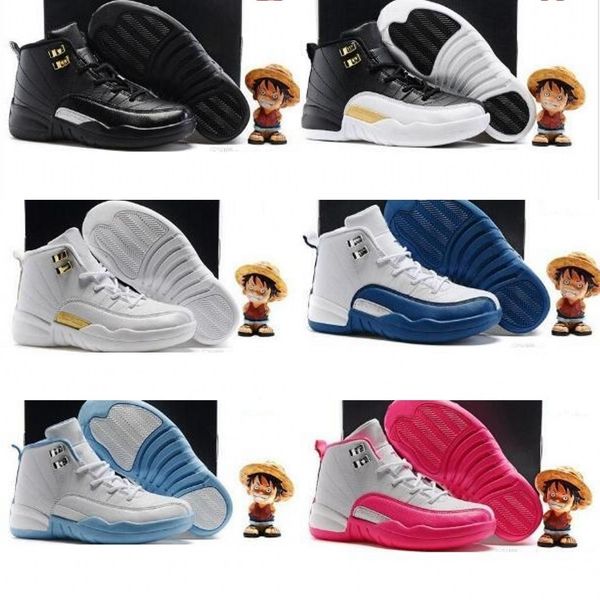 

youth new 12 grey pink black white kids basketball shoes childrens sports shoes 12s sneakers kids shoes fashion trainer for boys girls