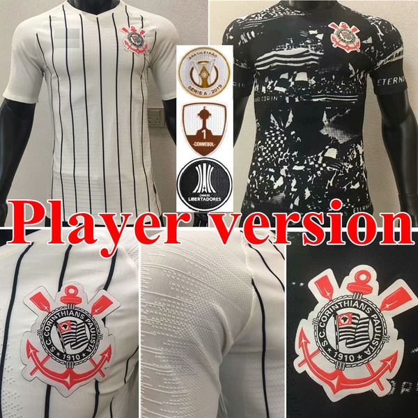 

brazil sport club corinthians player version 2019 2020 soccer jerseys jadson ronaldo clayson janderson 19 20 paulista football shirts, Black;yellow