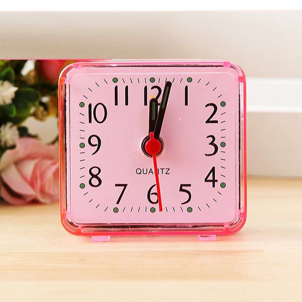 

bed travel mini compact square quartz beep table silent alarm clock clear great