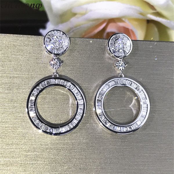 

choucong luxury drop earring 5a zircon cz real 925 sterling silver engagement wedding dangle earrings for women party jewelry