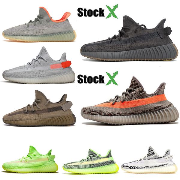 

2020 kanye west stock x running shoes womens mens trainer desert sage black angle tail light antlia reflective sports sneakers, White;red