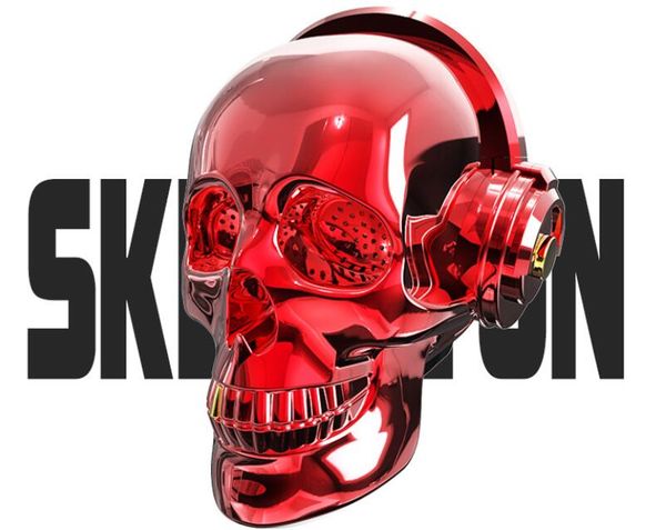 

skull head led lighting speaker wireless bluetooth 4.2 bass stereo music player 1000mah battery for halloween unique christmas gift 30x dhl