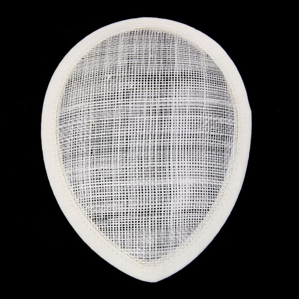 

2 pcs tear drop hat making supplies hat base sinamay saucer with upturned brim hat base creamy white and black color 13x10cm fashion trendy