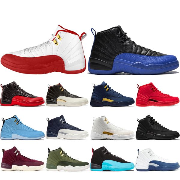 

2019 New 12 12s Game Royal FIBA Men Basketball Shoes CNY Michigan Gym Red NYC Bulls XII Mens Trainers Designer Sports Sneakers 7-13