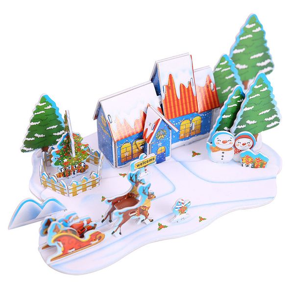 

santa clause mini paper house handart handmade paper toy house christmas decor