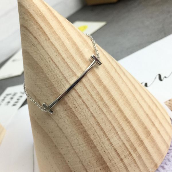 

genuine 925s letter double t without diamond women's bracelet smiley bracelet wild daily chinese direct sales, Golden;silver