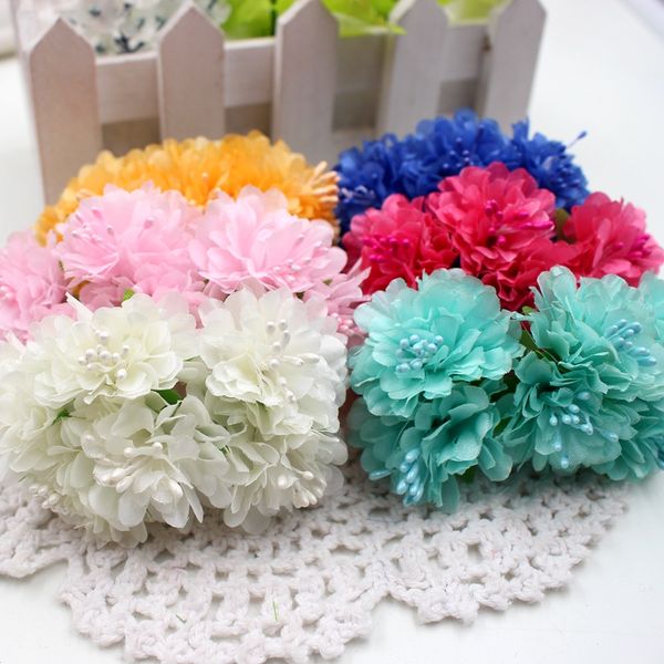 

silk stamen daisy artificial flower bouquet for wedding party decoration diy scrapbooking decorative wreath fake flowers