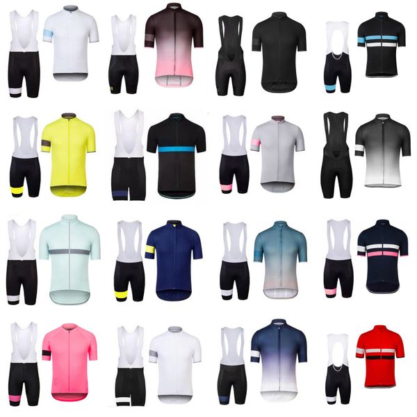 

rapha team cycling short sleeves jersey bib shorts sets men sports cycling clothing d1329, Black;red