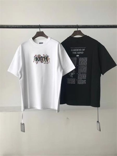 

oversized embroidery flowers t shirt men women 1 streetwear t-shirt, White;black