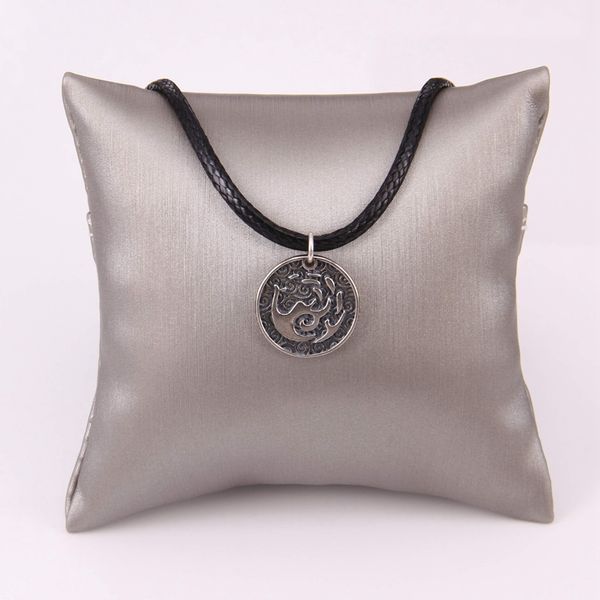 

925 sterling silver retro auspicious clouds pendant & faux leather necklace, rebel heart jewelry for men women ts-nb136