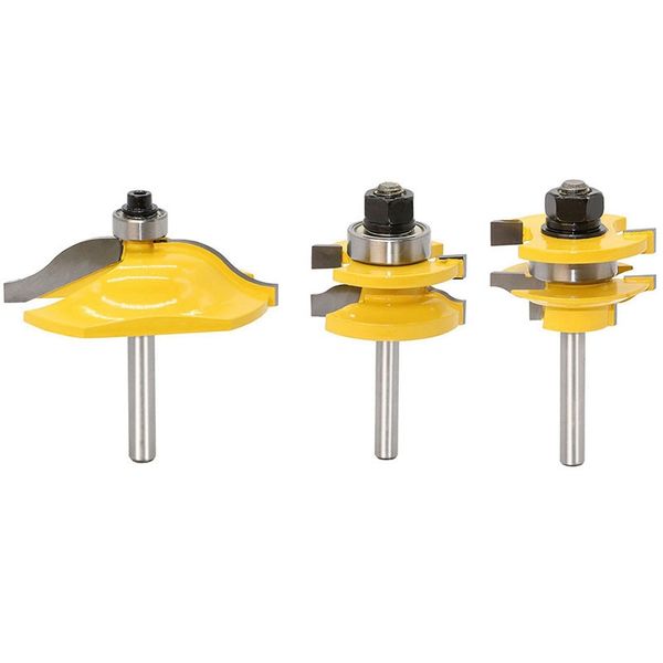 

3pc1/4 shank raised panel cabinet door router bit set - 3 bit ogee woodworking cutter woodworking router bits