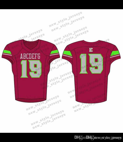 

54Men 2019 Youth Football Jerseys Army Green Wine Red Embroidery Logos Stitched Custom Any name Any number Jerseys