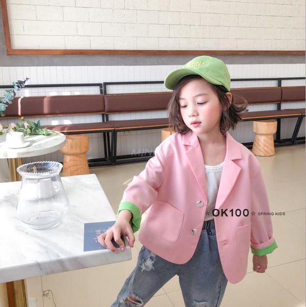 

2020 new arrival girls boys cotton coat spring full sleeve fashion kids jacket 4-9 years po307, Blue;gray