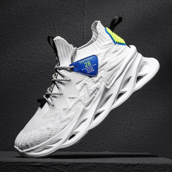

running shoes men sneakers breathable mesh jogging trainers male flat reflective runner shoes laces luminous outdoor sport