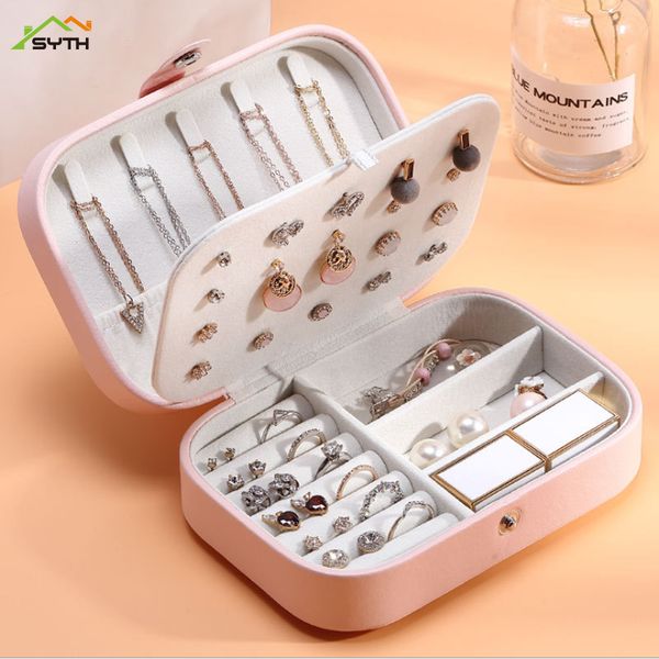 

makeup organizer double jewelry storage box korean earrings ring flannel jewelry box travel convenient storage
