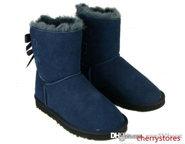

new fashion classic winter boots leather belly bow tie ladies shell butterfly boots