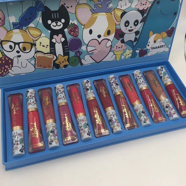 

Dropshipping New Moisturizer Melted matte spice lip gloss YAAASS!! liquid lipsticks set 12 colors makeup cartoon edition yaaass 2 Styles
