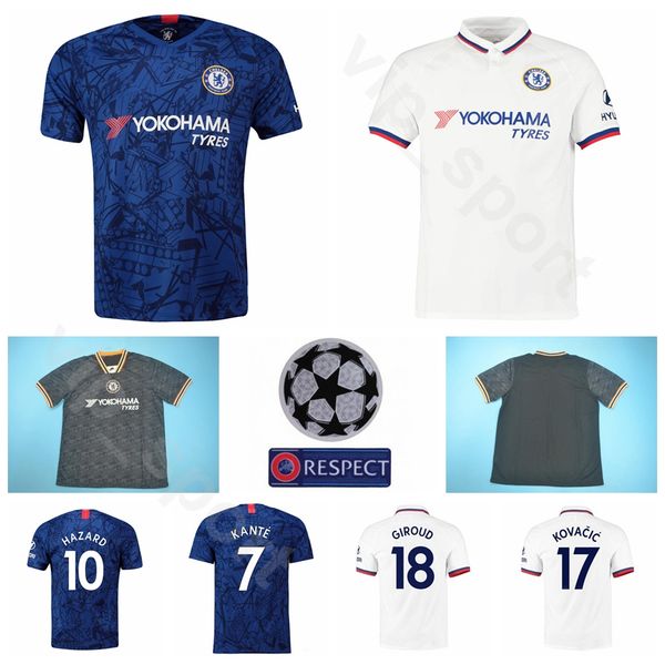

2020 men soccer 7 kante jersey 10 willian 22 pulisic 17 kovacic 18 giroud 11 pedro hudson odoi 8 barkley football shirt kits, Black;yellow