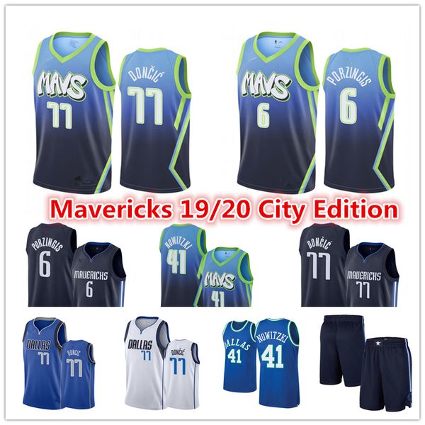 

luka doncic 77 kristaps kristaps 6 dirk 41 nowitzki 13 brunson dallas nba mavericks shorts jason 5 kidd customized basketball jersey, Black;red