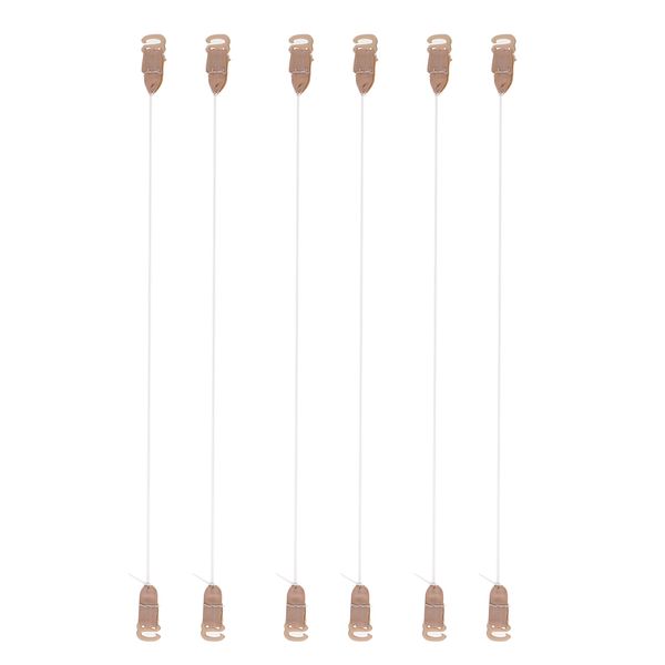 

3 pairs beige elastic fish line nylon wire hook for hair extensions hairpieces