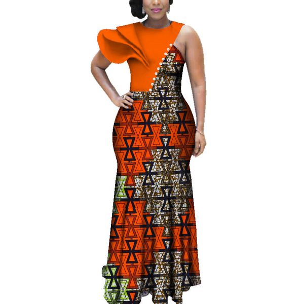 

african dresses for women african wax print bazin riche dashiki long dress lady elegant wedding party africa maxi dress wy3619, Black;gray