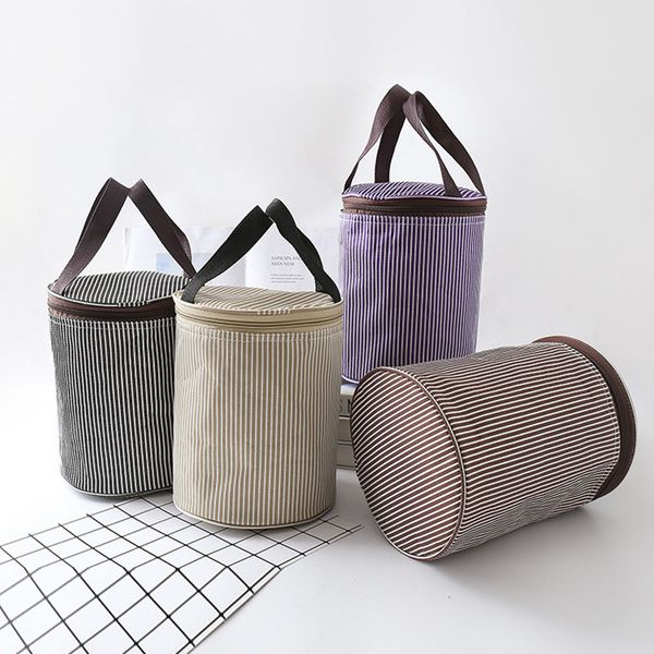 

women large capacity portable lunch bag fresh keeping box insulated tote waterproof cool travel lunch storage hand bags, Blue;pink