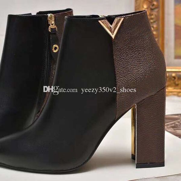 

женская ботильоны matchmake low boot мода женщины из натуральной кожи monogram canvas крест ремни носки дамы моды сапоги, Black