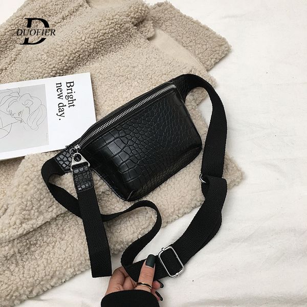 

retro waist bag women 2019 new fashion alligator pu leather belt bag waist pack casual chest shoulder travel handbags ladies