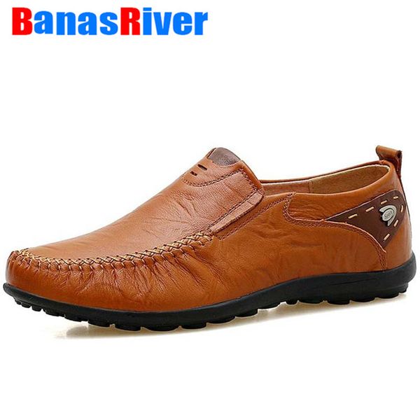 

new leather men shoes casual flats breathable loafers male moccasins driving footwear breathable walking sneakers tenis, Black