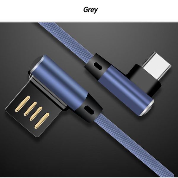 

wholesale 90 degree game data line usb 3.1 type-c cable cord 2a fast charger for huawei p9 p10 p20 pro lite honor 8 9 redmi note 5a 6a 4x