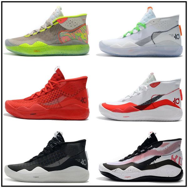 

kd 12 eybl kids basketball shoes men kevin durant red orbit blue glaze orange pulse sports shoes, Black