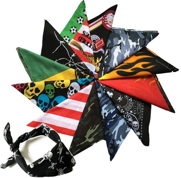 

sports riding bandanas novelty paisley skull dye bandana 55*55cm 100% cotton magic anti-uv headband hip hop multifunctional headscarf 600pcs
