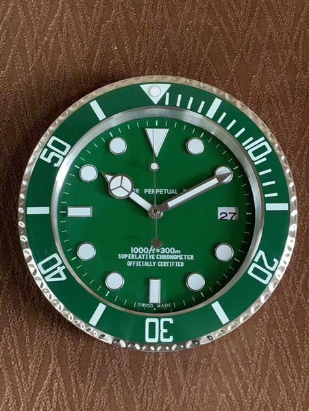 

2020 home decoration wall clock modern design brand new stainless steel luminous wall calendar sub, Slivery;brown