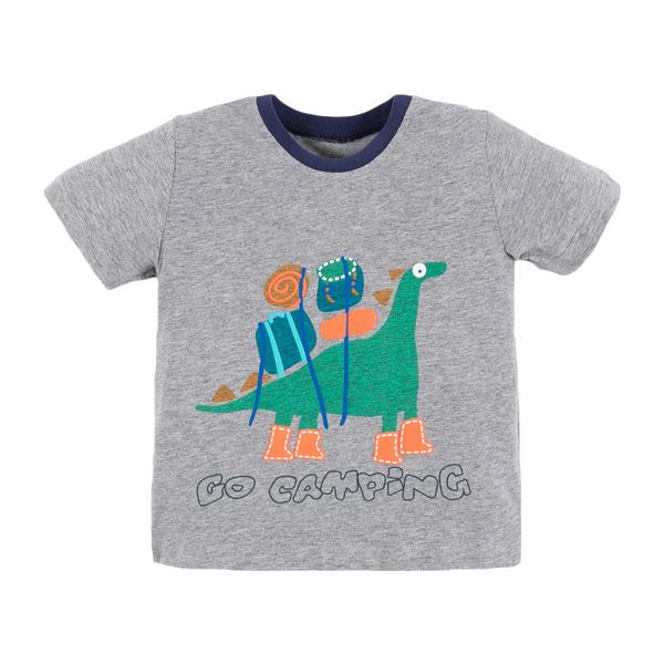 

little maven new summer baby kids boys clothes short sleeve o-neck t shirt pure cotton cartoon dinosaur print brand tee, Blue