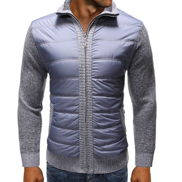 

sfit 2019 new men's thick sweater coat male autumn winter down sweatercoat black blue gray zipper sweater jackets outerwear, White;black