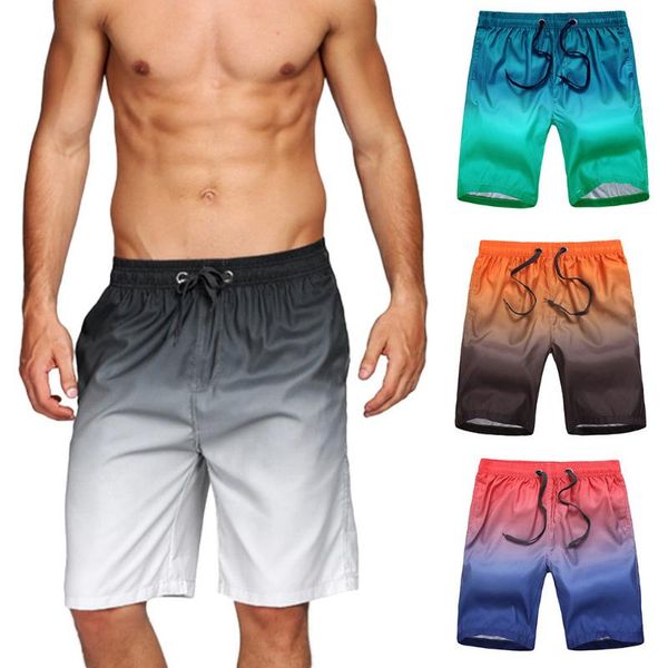 

градиентные мужские пляжные шорты летние водные виды спорта плавание серфинг плавки 4xl градиентные шорты шнурок купальники для мужчин #20