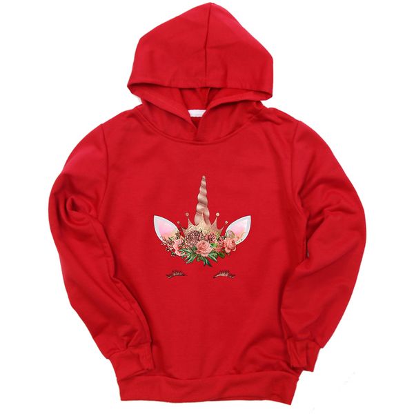 

2019 new autumn winter unicorn print toddler baby sweatshirts kids boy girl hoodies winter girl clothes casual moletom infantil, Black