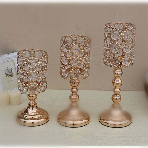 

crystal vintage tealight candle holders metal candlestick glass stand for wedding dining table centerpieces holiday home decoration gift