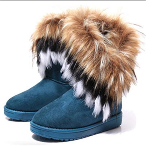 

women's shoes snow boots plus size faux fur winter ankle boots sewing flats female comfort footwear platform shoes women's, Black