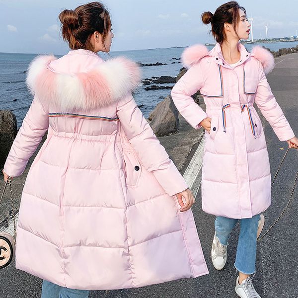 

back season cotton-padded clothes girls long fund 2019 winter down cotton woman easy ins cotton-padded jacket woman loose coat, Tan;black