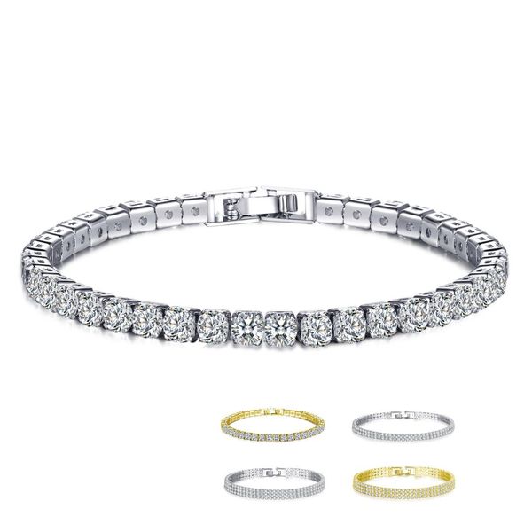 

korean-style new style bracelets a row of two rows of three row flash zircon bracelet europe and america foreign trade, Silver